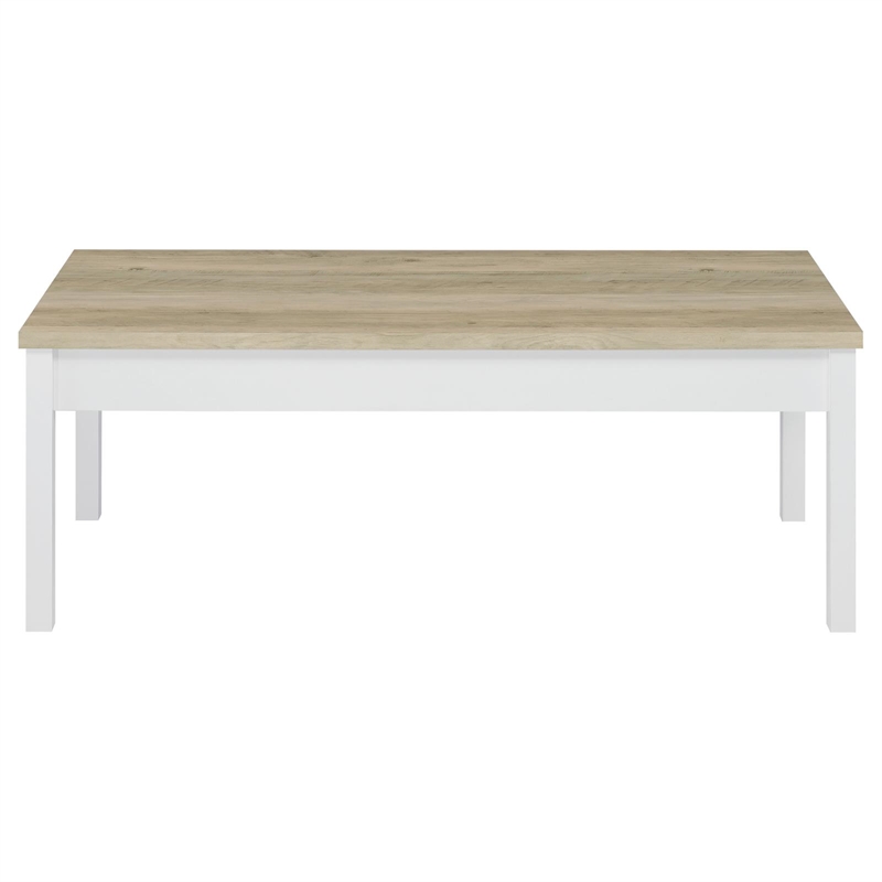 Pemberly Row 3-piece Coastal Wood Coffee Table Set Pine and White