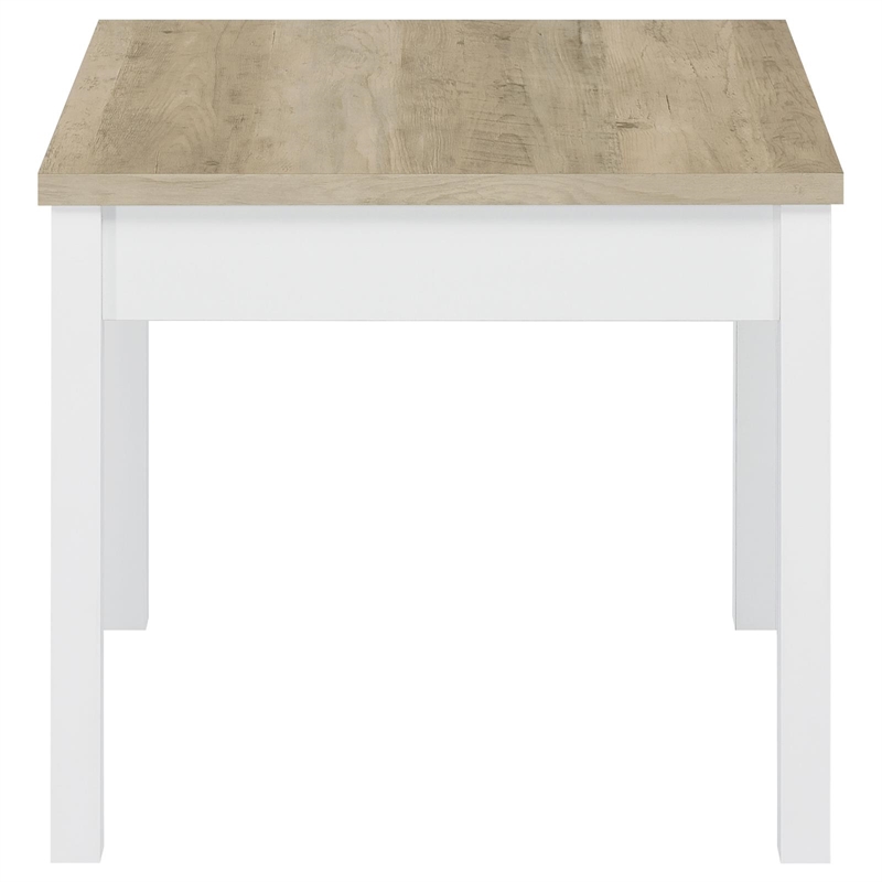 Pemberly Row 3-piece Coastal Wood Coffee Table Set Pine and White