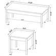 Pemberly Row 3-piece Coastal Wood Coffee Table Set Pine and White