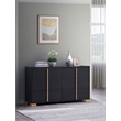 Pemberly Row Contemporary Wood Rectangular Dresser Black and Gold