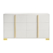 Pemberly Row Contemporary Wood Rectangular Dresser White and Gold