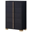 Pemberly Row Contemporary Wood Rectangular Chest in Black and Gold