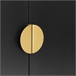Pemberly Row Mid-Century Wood/Steel Sideboard in Matte Black/Gold