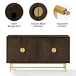 Pemberly Row Mid-Century Wood/Steel Sideboard in Dark Brown/Gold