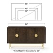 Pemberly Row Mid-Century Wood/Steel Sideboard in Dark Brown/Gold