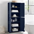 Pemberly Row Traditional Wood Kitchen Storage Pantry in Navy