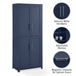 Pemberly Row Traditional Wood Kitchen Storage Pantry in Navy
