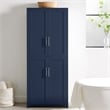 Pemberly Row Traditional Wood Kitchen Storage Pantry in Navy