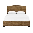 Pemberly Row Coastal Wood/Rattan King Size Platform Bed in Brown