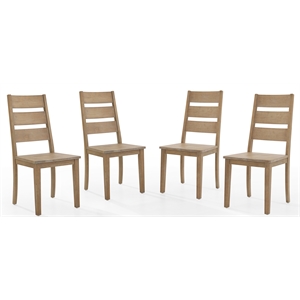 Pemberly Row 18&quot Wood Dining Chair in Rustic Brown (Set of 4)