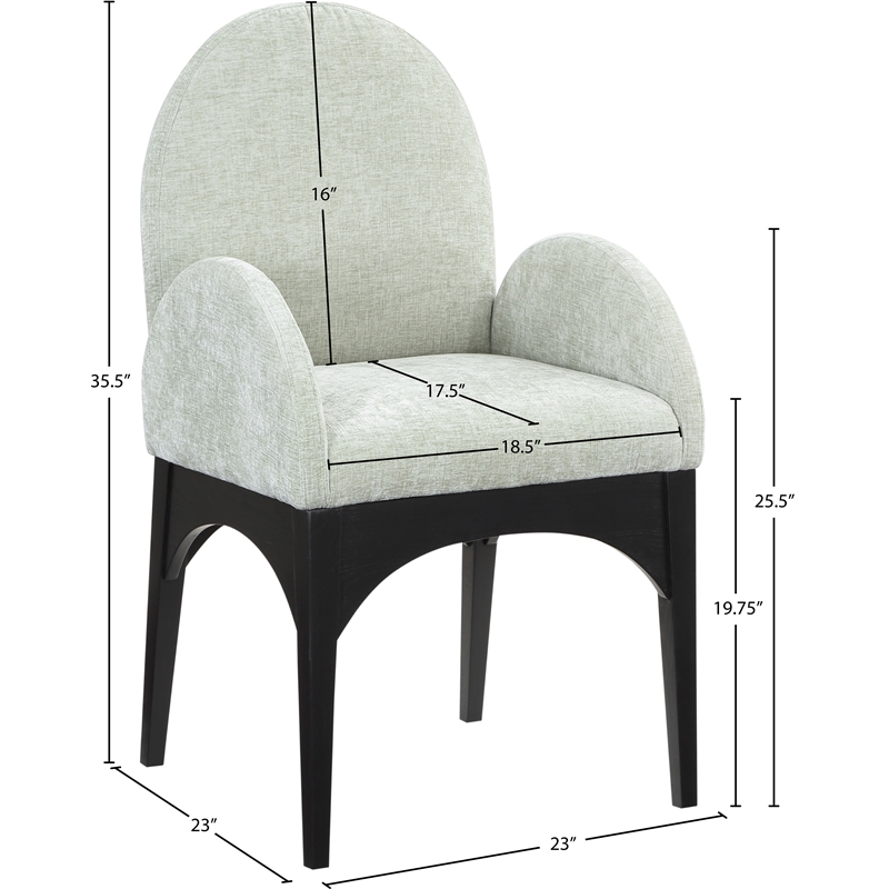 Pemberly Row Modern / Contemporary Mint Fabric Dining Arm Chair