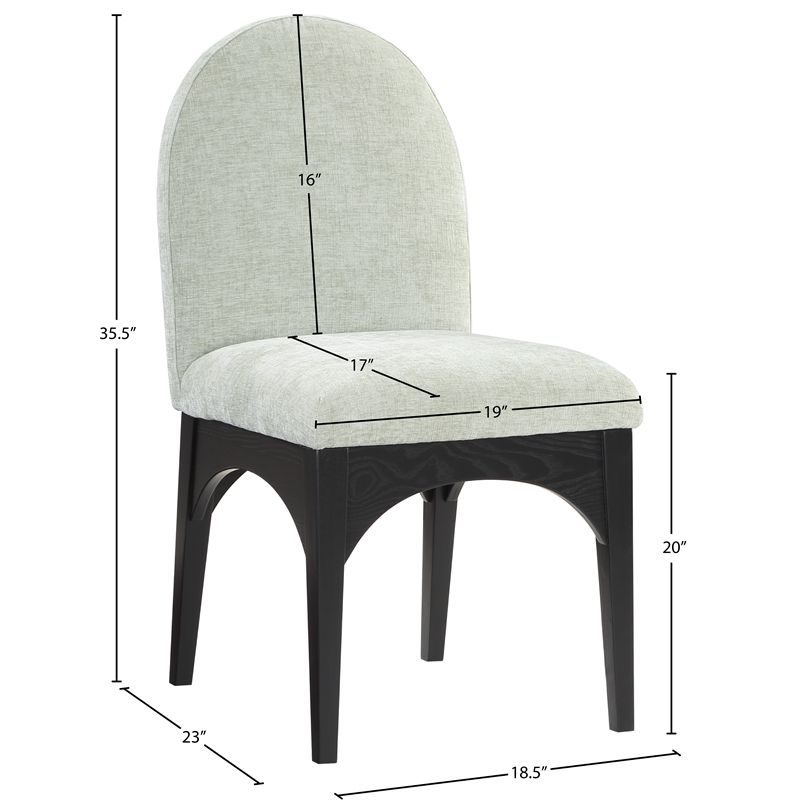 Pemberly Row Modern / Contemporary Mint Fabric Dining Side Chair