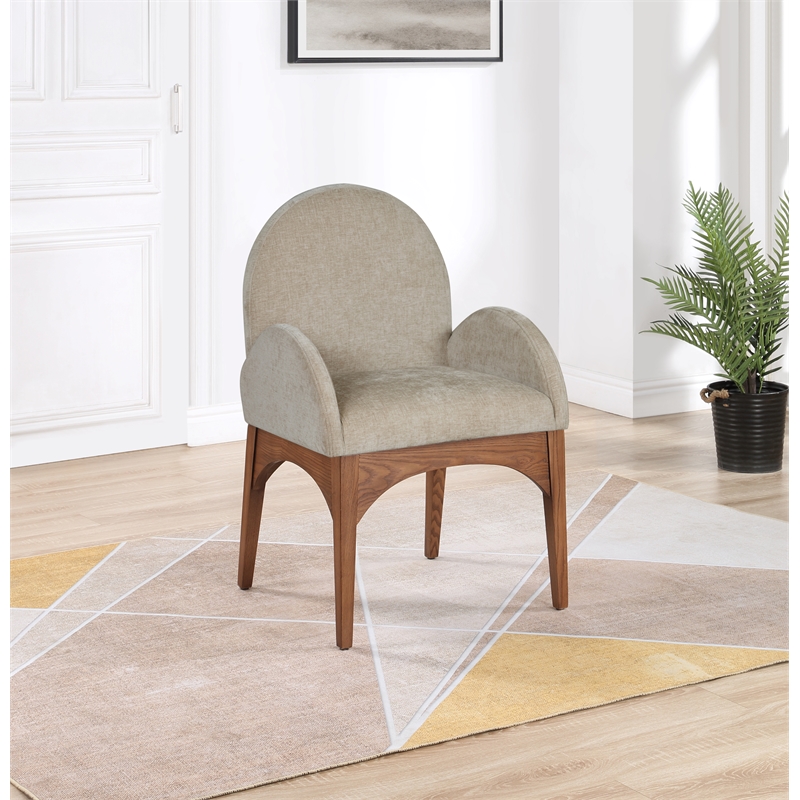 Pemberly Row Modern / Contemporary Beige Fabric Dining Arm Chair