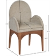 Pemberly Row Modern / Contemporary Beige Fabric Dining Arm Chair