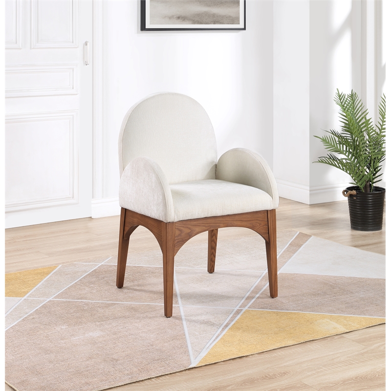 Pemberly Row Modern / Contemporary Cream Fabric Dining Arm Chair