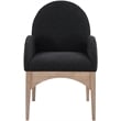 Pemberly Row Contemporary Black Boucle Fabric Dining Arm Chair