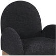 Pemberly Row Contemporary Black Boucle Fabric Dining Arm Chair