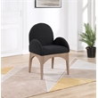 Pemberly Row Contemporary Black Boucle Fabric Dining Arm Chair