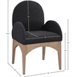 Pemberly Row Contemporary Black Boucle Fabric Dining Arm Chair