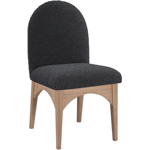 Pemberly Row Contemporary Black Boucle Fabric Dining Side Chair