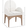 Pemberly Row Contemporary Cream Boucle Fabric Dining Arm Chair