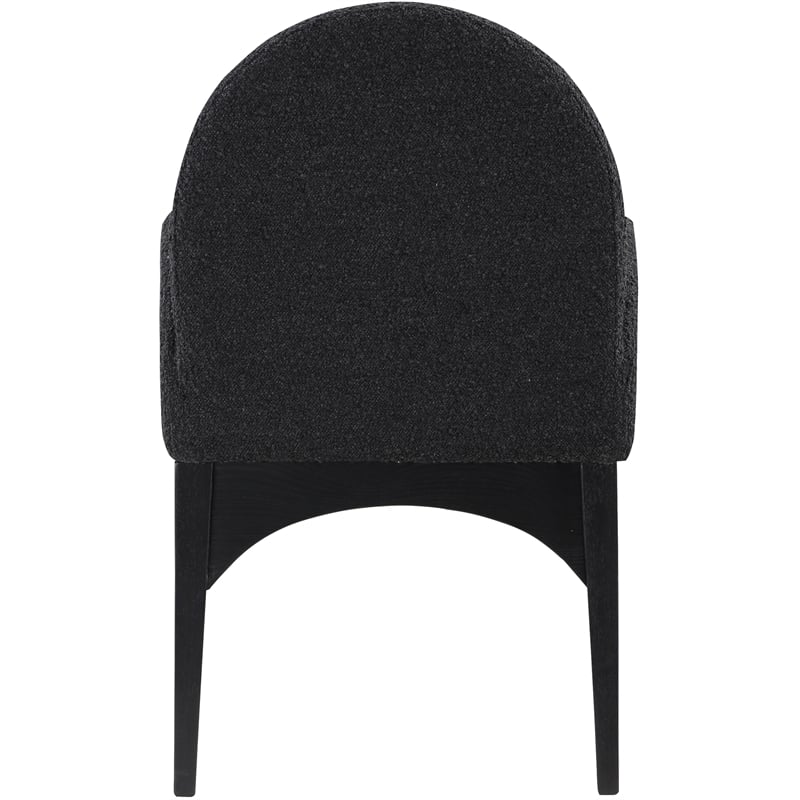 Pemberly Row Contemporary Black Boucle Fabric Dining Arm Chair