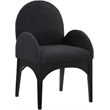 Pemberly Row Contemporary Black Boucle Fabric Dining Arm Chair