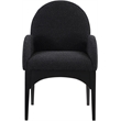 Pemberly Row Contemporary Black Boucle Fabric Dining Arm Chair