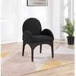 Pemberly Row Contemporary Black Boucle Fabric Dining Arm Chair