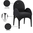 Pemberly Row Contemporary Black Boucle Fabric Dining Arm Chair
