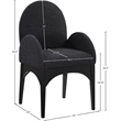 Pemberly Row Contemporary Black Boucle Fabric Dining Arm Chair