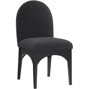 Pemberly Row Contemporary Black Boucle Fabric Dining Side Chair