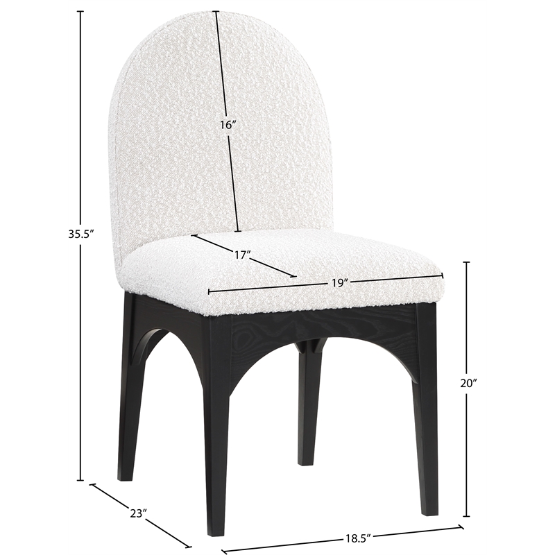 Pemberly Row Contemporary Cream Boucle Fabric Dining Side Chair