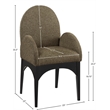 Pemberly Row Contemporary Olive Boucle Fabric Dining Arm Chair