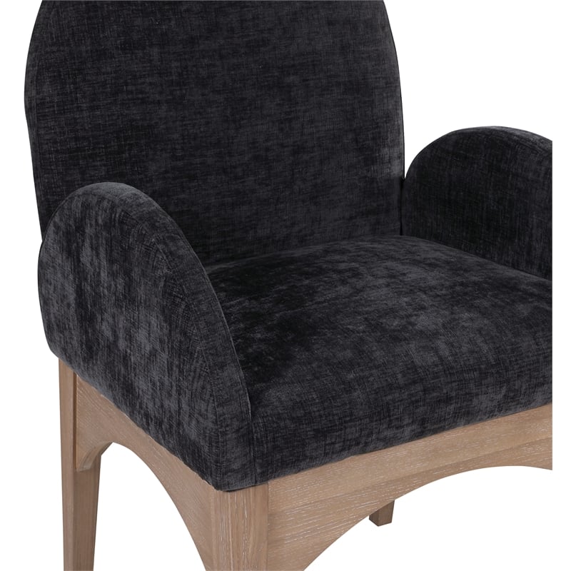 Pemberly Row Modern / Contemporary Black Fabric Dining Arm Chair
