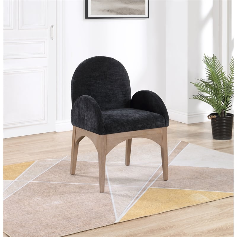 Pemberly Row Modern / Contemporary Black Fabric Dining Arm Chair