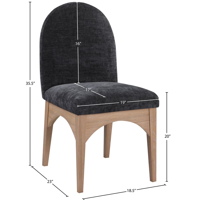 Pemberly Row Modern / Contemporary Black Fabric Dining Side Chair