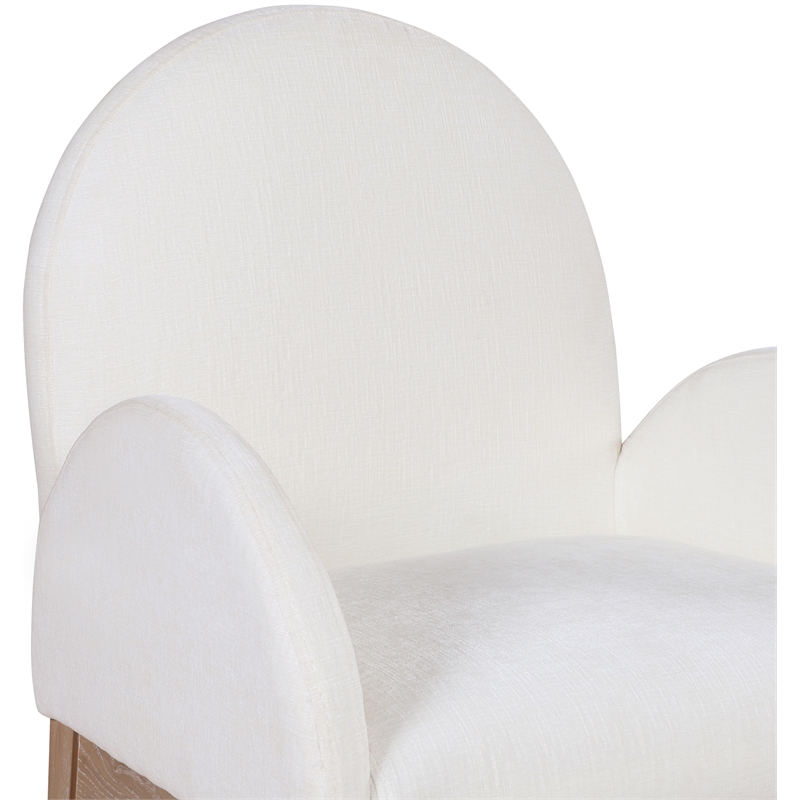 Pemberly Row Modern / Contemporary Cream Fabric Dining Arm Chair