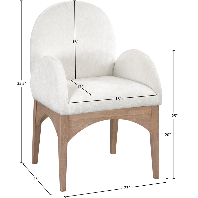 Pemberly Row Modern / Contemporary Cream Fabric Dining Arm Chair