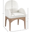 Pemberly Row Modern / Contemporary Cream Fabric Dining Arm Chair