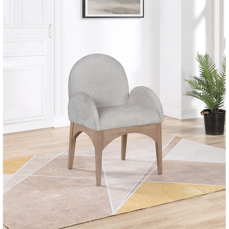 Pemberly Row Modern / Contemporary Grey Fabric Dining Arm Chair