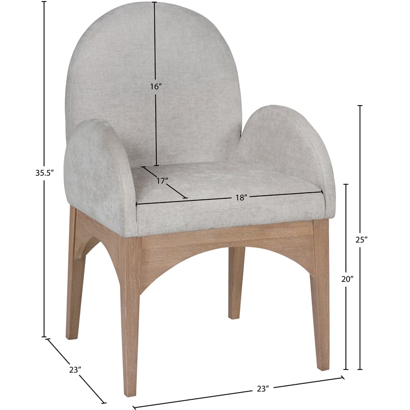 Pemberly Row Modern / Contemporary Grey Fabric Dining Arm Chair