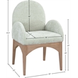 Pemberly Row Modern / Contemporary Mint Fabric Dining Arm Chair