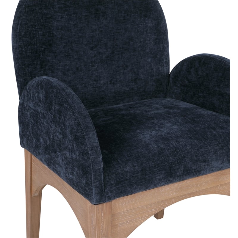 Pemberly Row Modern / Contemporary Navy Fabric Dining Arm Chair