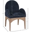 Pemberly Row Modern / Contemporary Navy Fabric Dining Arm Chair