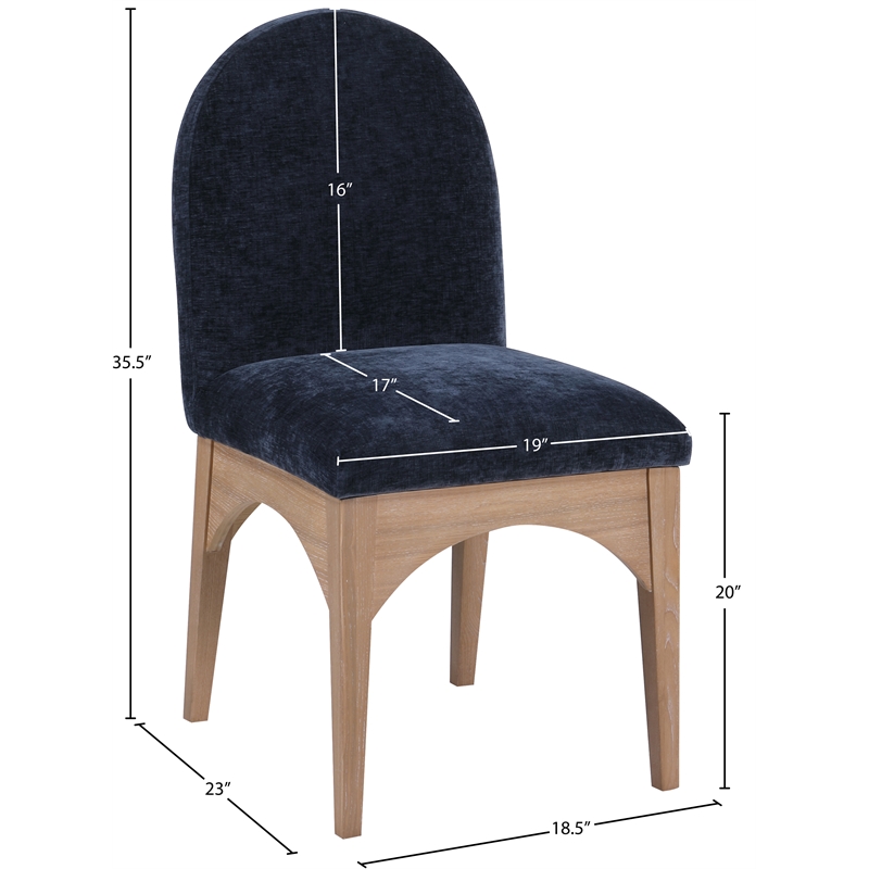 Pemberly Row Modern / Contemporary Navy Fabric Dining Side Chair