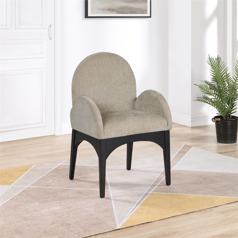 Pemberly Row Modern / Contemporary Beige Fabric Dining Arm Chair
