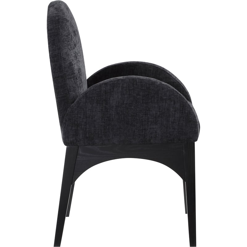 Pemberly Row Modern / Contemporary Black Fabric Dining Arm Chair
