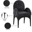 Pemberly Row Modern / Contemporary Black Fabric Dining Arm Chair