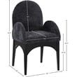 Pemberly Row Modern / Contemporary Black Fabric Dining Arm Chair